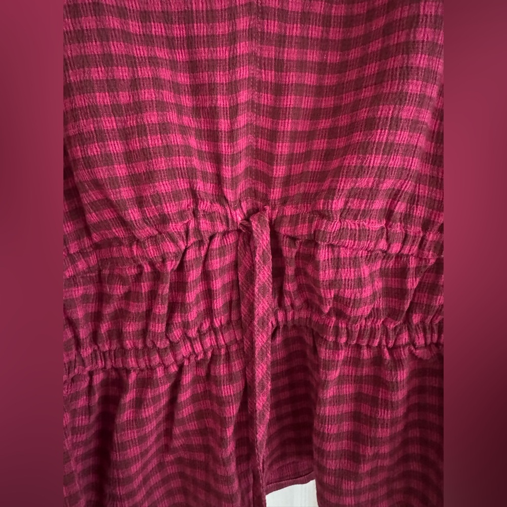 Madewell Crinkled V-Neck Peplum Top in Plaid-like new condition, size XL - Picture 9 of 12